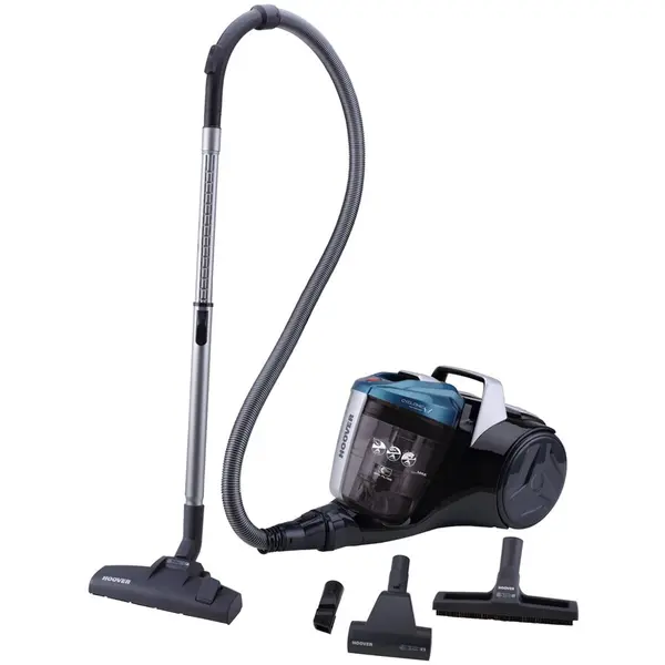 Hoover Aspirator fara sac Hoover Breeze BR71BR30011, 700W, 2 L, Filtru Lavabil EPA, Roata Frontala Rotativa 360° , Negru-Albastru