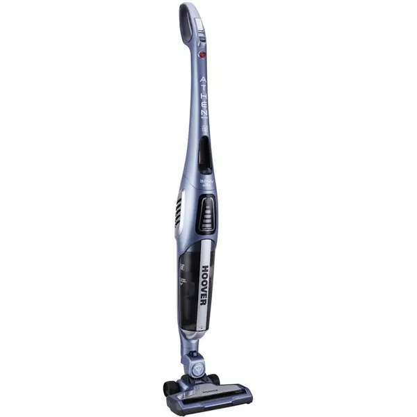 Hoover Aspirator vertical fara sac Hoover ATV324LD 011, 32.4V, 120 min, Sistem Cyclonic, Display LED, 1 L, Perie pivotanta, Argintiu