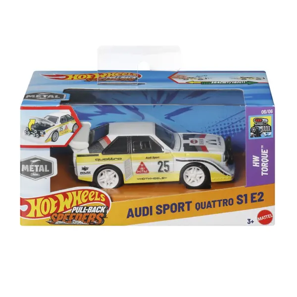 HOT WHEELS MASINUTA METALICA CU SISTEM PULL BACK AUDI SPORT QUATTRO S1 E2 HW TORQUE SCARA 1 LA 43