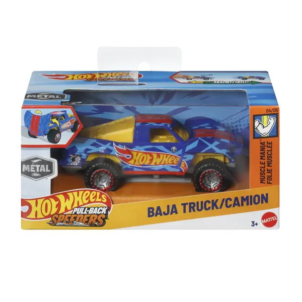 HOT WHEELS MASINUTA METALICA CU SISTEM PULL BACK BAJA CAMION SCARA 1 LA 43