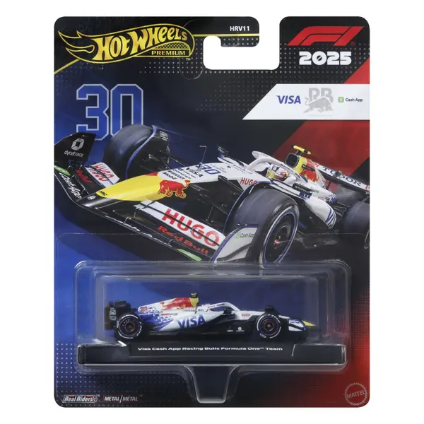 HOT WHEELS PREMIUM REAL RIDERS FORMULA 1 2024 MASINUTA METALICA VISA CASH APP RACING BULLS FORMULA ONE TEAM SCARA 1 LA 64