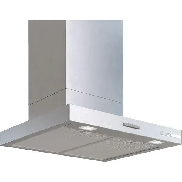 Hota decorativa Bosch DWB65CC30, 594 mc/h, 3 trepte, Clasa B, Sistem Dual filter, Inox Look