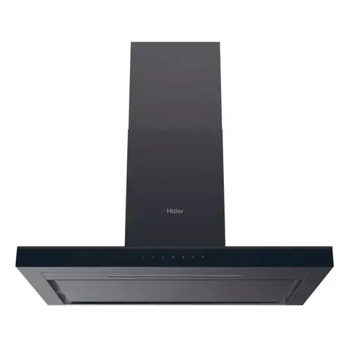 Hota decorativa Haier HATS9CBS4BWIFI, putere de absorbtie 591 m3/h, Clasa A+, conectivitate WiFi/ hOn app, 5 trepte de viteza, functie Booster, Touch control, 90 cm (Negru)