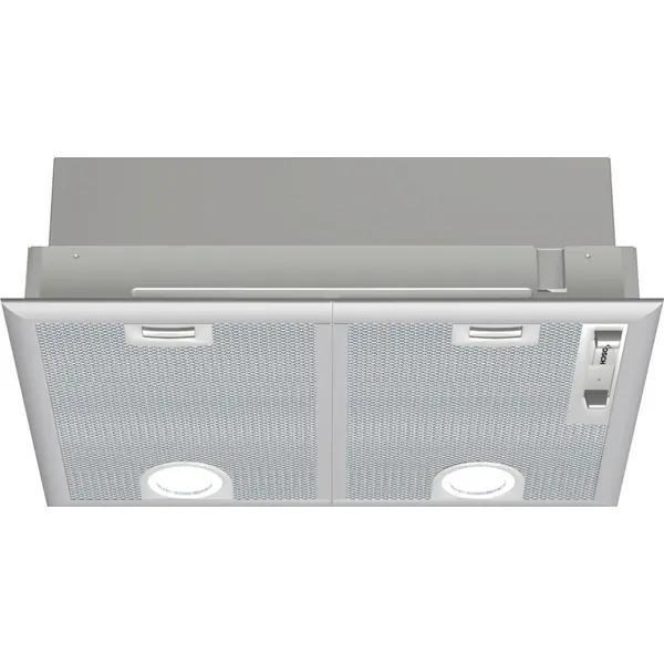 Hota incorporabila Bosch DHL555BL, 618 mc/h, 2 motoare, Filtru metalic, Iluminare LED, 50 cm, Argintiu, Clasa C