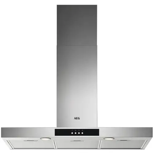 Hota incorporabila decorativa AEG DBB4951M, Putere de absorbtie 600 mc/h, Filtre aluminiu lavabile, Iluminare LED, 90 cm (Argintiu)