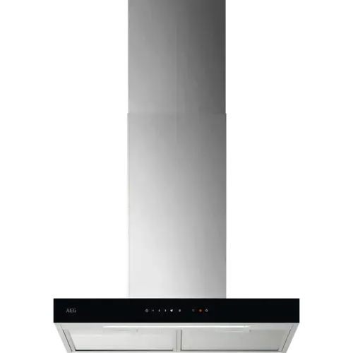 Hota incorporabila decorativa AEG GB67D61HL, Putere de absorbtie 730 mc/h, Conectivitate plita, Control electronic, Functie Breeze, 60 cm (Inox)