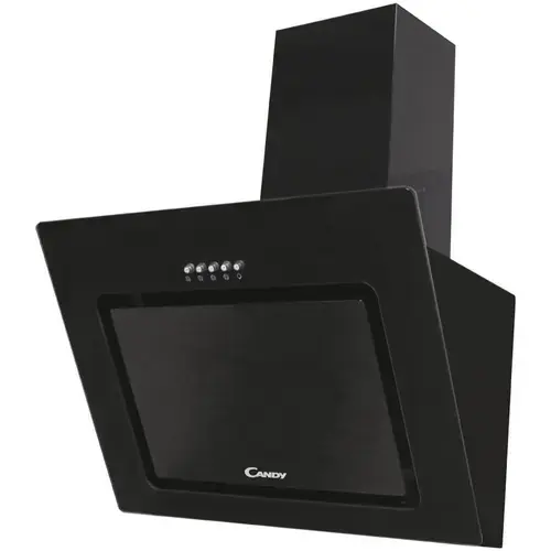 Hota incorporabila decorativa Candy CVMAD60/1N/1, Putere de absorbtie 441 mc/h, 3 trepte de viteza, LED, Clasa C, 60 cm (Sticla Neagra)
