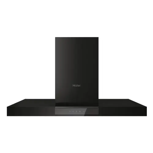 Hota incorporabila decorativa Haier HATS9DCS56B, motor 170 W, 3 Viteze + Booster, Clasa A+, Putere de absorbtie 746 mc/h, TouchControl, Iluminare LED, Clasa A+, 90 cm (Sticla neagra)