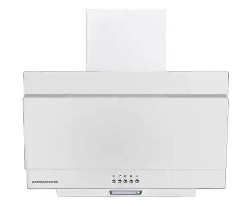 Hota incorporabila decorativa Heinner DCH-350RGWH, Putere de absorbtie 276.6 m3/h, 1 motor, Iluminare LED, 60 cm, Sticla (Alb)