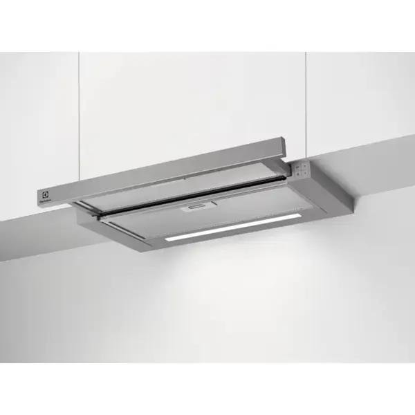 Hota incorporabila Electrolux LFP616X, 600 mc/h, 1 motor, 3 viteze, ExtractionTech Plus, Gri