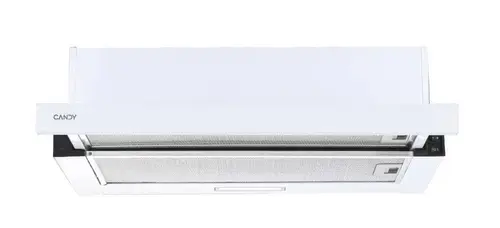 Hota incorporabila telescopica CANDY CBT625/2W/1, Capacitate de absorbtie 332m3/h, 2 trepte de viteza, Iluminare LED, 2 filtre, Clasa B, 60 cm (Alb)