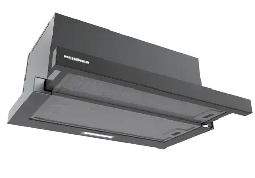 Hota telescopica HEINNER HTCH-MD600GBK, 630 m3/h, 2 viteze, 215 W, 1.5 W, Filtre aluminiu (Negru)
