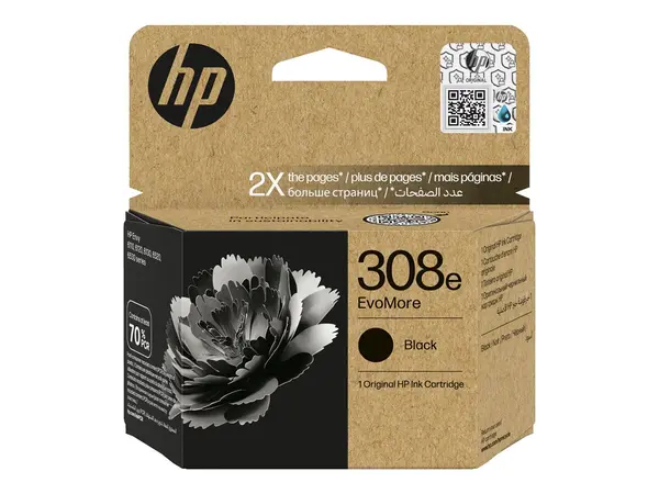 HP 308e EvoMore Black Original Ink Cartridge 7FP22UE