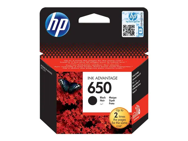 HP 650 Black - Cartus Cerneala Original HP CZ101AE BHK, 360 pagini, Negru Pigment