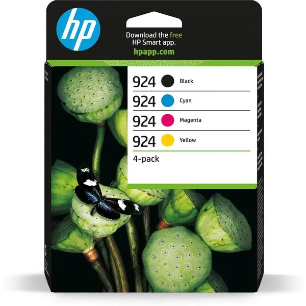 HP Cartus Original HP 924, CMYK, 4-Pack (negru + color)
