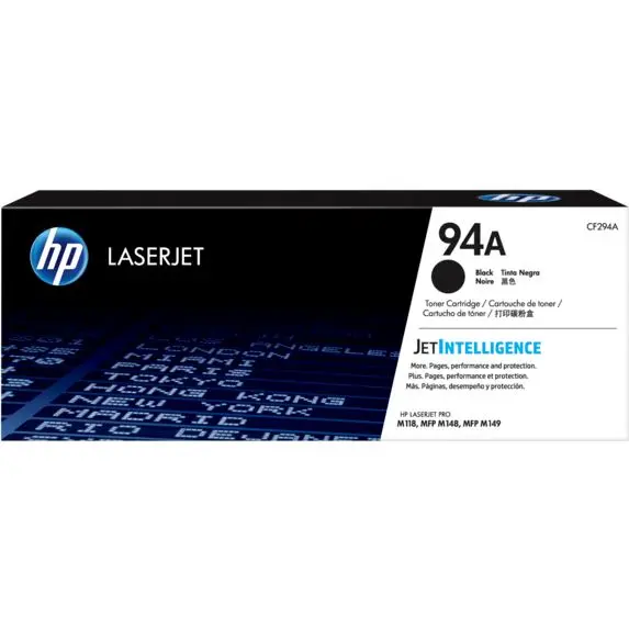 HP Cartus Toner Original HP CF294A (Nr. 94A), 1200 pagini, pentru HP Laserjet PRO M118DW, HP Laserjet PRO MFP M148DW, HP Laserjet PRO MFP M148FDW, Negru