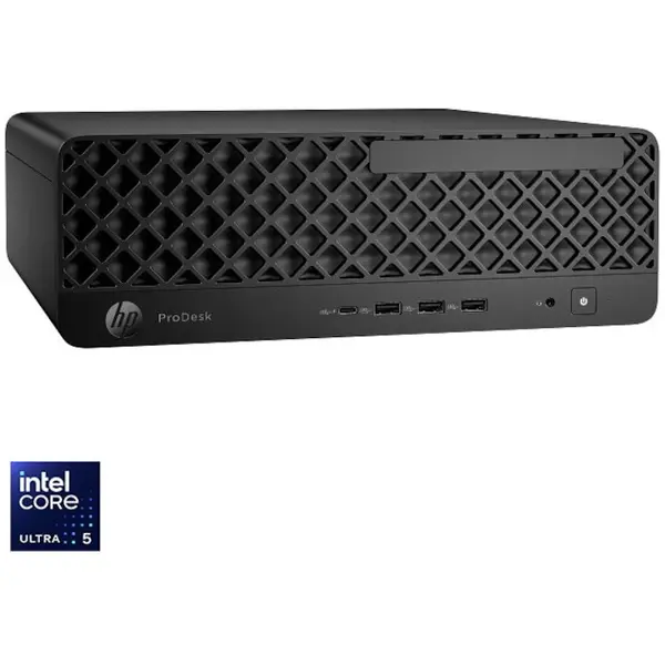 HP Desktop PC HP ProDesk 4 SFF G1i AI PC, Procesor Intel Core Ultra 5 225, 16 GB DDR5-SDRAM, 512 GB SSD, Windows 11 Pro, Negru