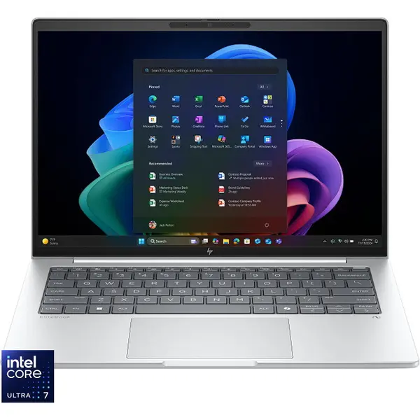 HP Laptop HP 14'' EliteBook 8 G1i 14, 2.5K IPS 120Hz, Procesor Intel® Core™ Ultra 7 258V (12M Cache, up to 4.80 GHz), 32GB LPDDR5X, 1TB SSD, Intel Arc 140V, Win 11 Pro, Argintiu