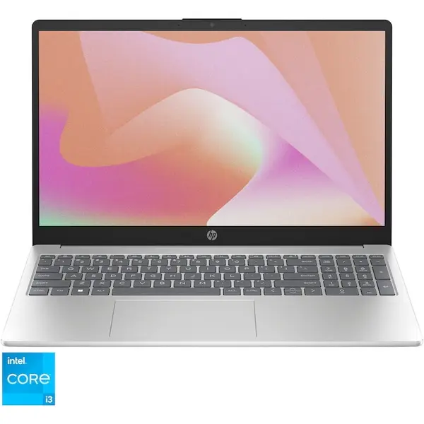 HP Laptop HP 15-fd0089nq, procesor Intel® Core™ i3-1315U pana la 4.5 GHz, 15.6 inch, Full HD, 8GB DDR4 RAM, 512GB SSD, Intel® UHD Graphics, Windows 11 Home, Auriu