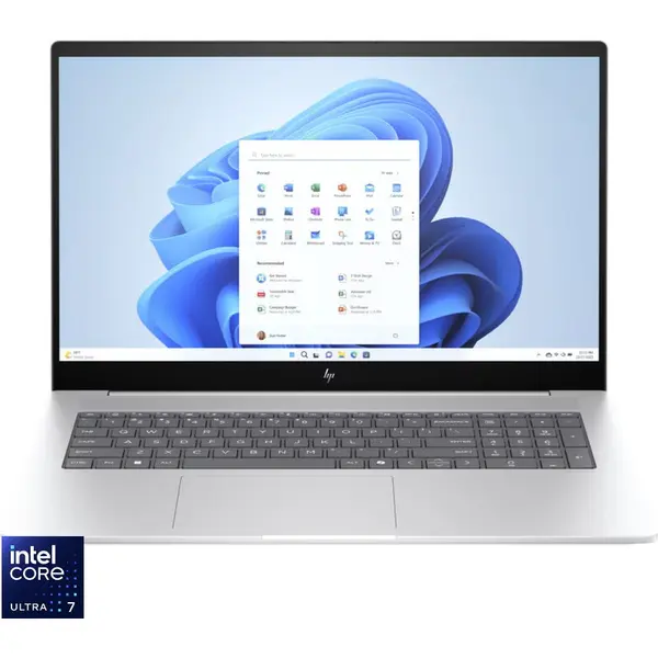 HP Laptop HP ENVY 17-da0019nn, 17.3 inch, Full HD IPS Touch, Procesor Intel® Core™ Ultra 7 155H, 16GB DDR5, 2TB SSD, Intel Arc Graphics, Windows 11 Home, Argintiu (INT Keyboard)