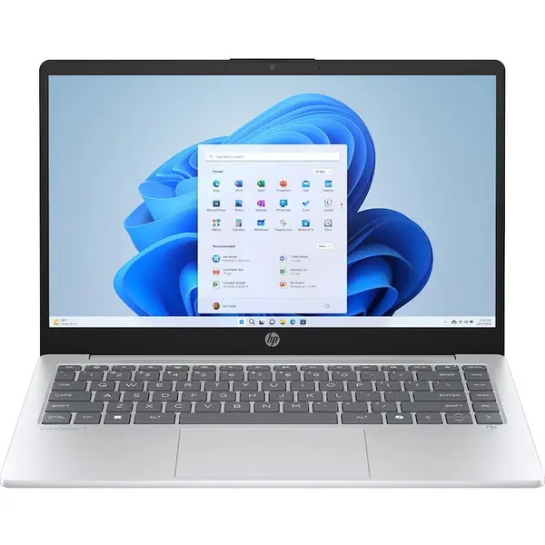 HP Laptop HP OmniBook 3 NG AI Hokie 25C1 cu procesor AMD Ryzen™ AI 5 340 pana la 4.8 Ghz, 14, Full HD, 24GB DDR5, 1TB SSD, AMD Radeon 840M Graphics ,Windows 11, Glacier Silver