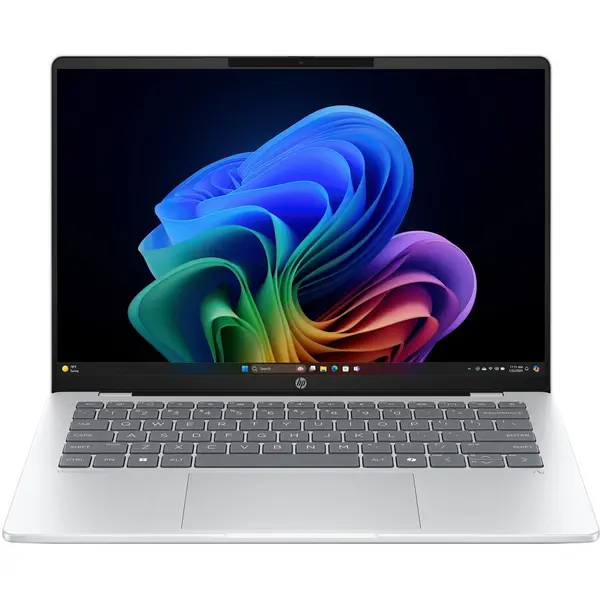 HP Laptop HP OmniBook 5 NG AI Quadro 25C2, Snapdragon X X1-26-100, 14 inch, RAM 16 GB, SSD 1 TB, Qualcomm Adreno, Windows 11 Home, Argintiu