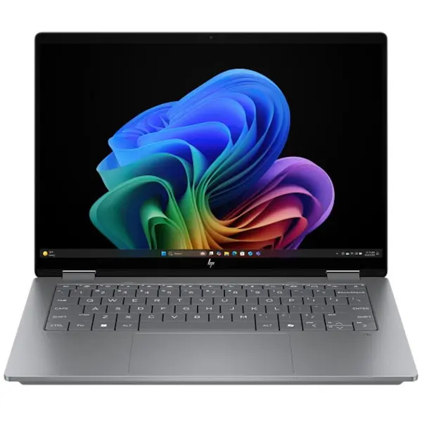 HP Laptop HP OmniBook X Flip 14-fk0024nn cu procesor AMD Ryzen™ AI 5 340 pana la 4.8GHz, 14.0 TOUCH, 2K, 16GB DDR5 RAM, 1TB SSD, AMD Radeon™ 840M Graphics, Windows 11 Home, Meteor Silver