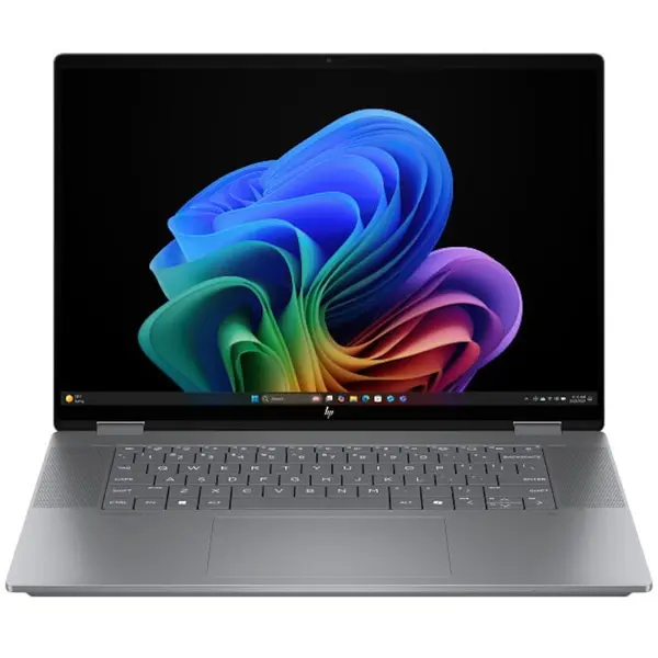 HP Laptop HP OmniBook X Flip 16-ar0019nn, procesor AMD Ryzen™ AI 5 340 pana la 4.8GHz, 16 inch, TOUCH, 2K, 16GB DDR5 RAM, 1TB SSD, AMD Radeon™ 840M Graphics, Windows 11 Home, Argintiu