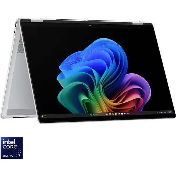 HP Laptop HP OmniBook X Flip NG AI, 16-as0020nn, Intel Core Ultra 7 258V, 16 inch 3K OLED, Touch, 32GB LPDDR5X, 2TB SSD, Intel Arc 140V, Windows 11 Home, Argintiu