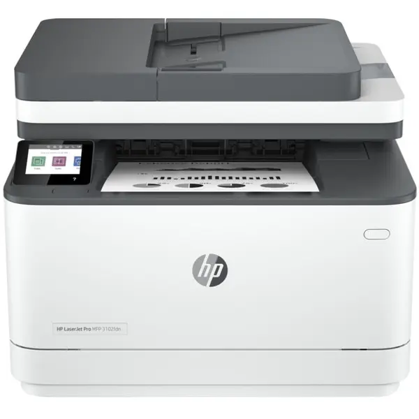 HP Multifunctional laser monocrom HP LaserJet Pro MFP 3102fdn, A4, max 33ppm, rezolutie max 1200x1200dpi, ADF 50 coli simplex, iesire 150 coli, duplex print, ecran 2.7 Touc, USB 2.0, Ethernet