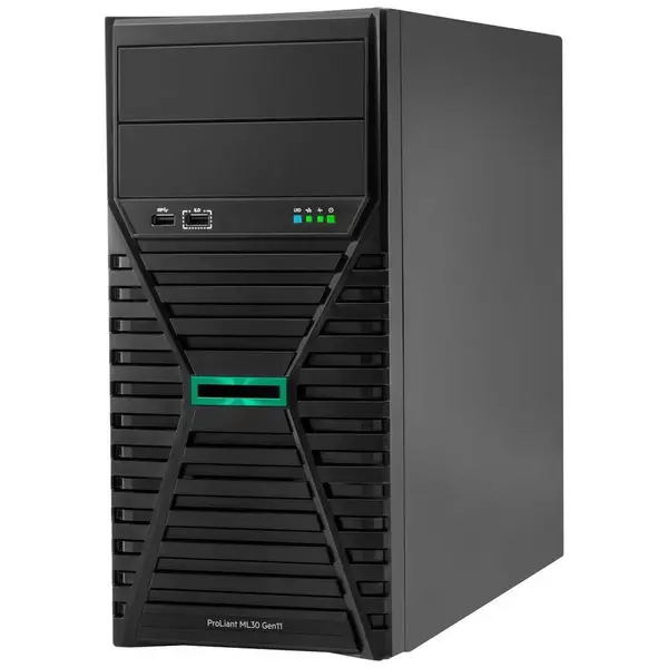 HP Server HPE ProLiant ML30 Gen11, Tower 4U, Intel Xeon E-2434 4 C / 8 T, 3.4 GHz - 5.0 GHz, 12 MB cache, 55 W, 32 GB DDR5 ECC, 2 x 960 GB SSD, 800 W, Fara sistem de operare