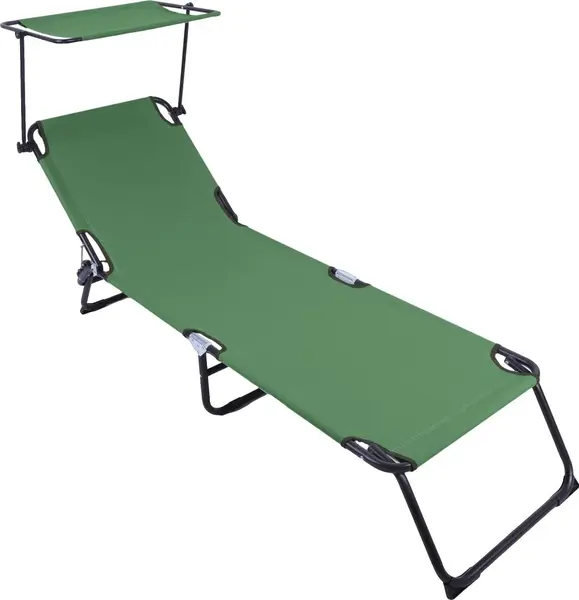HR SEZLONG CU PARASOLAR 186X55X24 VERDE HR SEZLONG CU PARASOLAR 186X55X24 VERDE