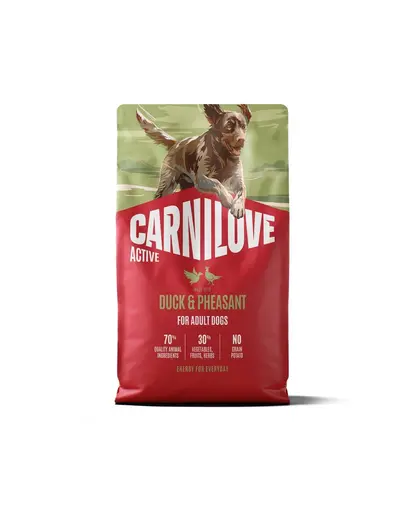 Hrană câini activi CARNILOVE Active Dog Duck and Pheasant Adult 4 kg rață și fazan