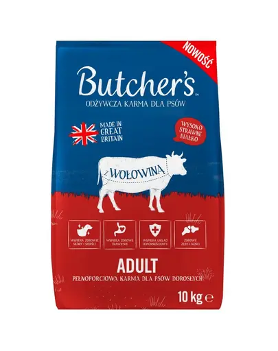 Hrană câini adulți vită 10 kg Butcher’s Adult