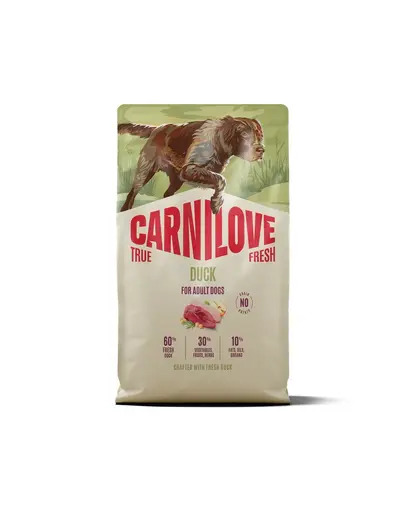 Hrană câini CARNILOVE 12 kg True Fresh Dog Duck Adult cu rață