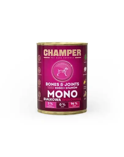 Hrana caini CHAMPER Bones Joints cu vita 400 g monoproteina