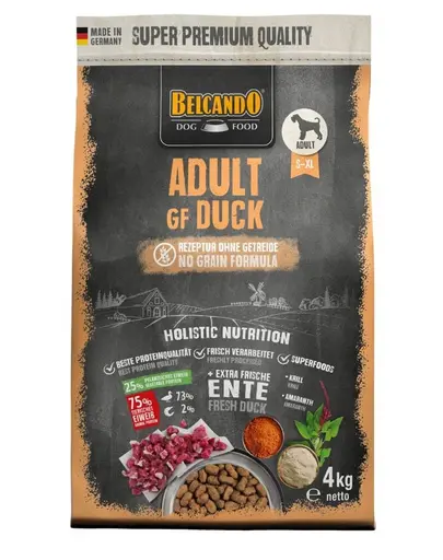 Hrană câini fără cereale rață BELCANDO Adult 4 kg