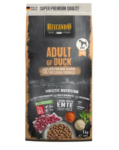Hrană câini fără cereale rață digestie sensibilă BELCANDO Adult 1 kg