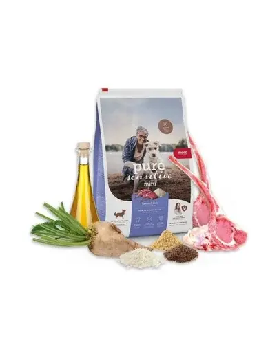 Hrană câini mici sensibili MERA Pure Sensitive Mini 4 kg miel & orez digestie ușoară