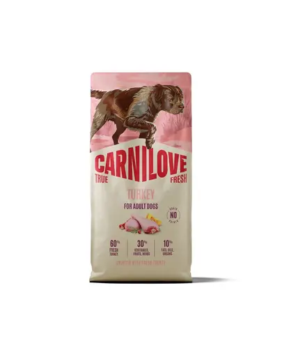 Hrană câini sac 12 kg CARNILOVE True Fresh Dog Turkey Adult curcan