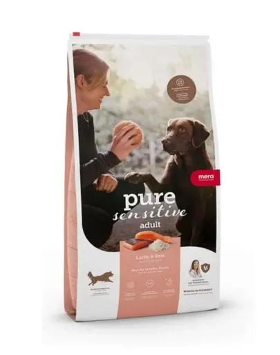 Hrană câini sensibili MERA Pure Sensitive Somon 4 kg digestie ușoară și low fat