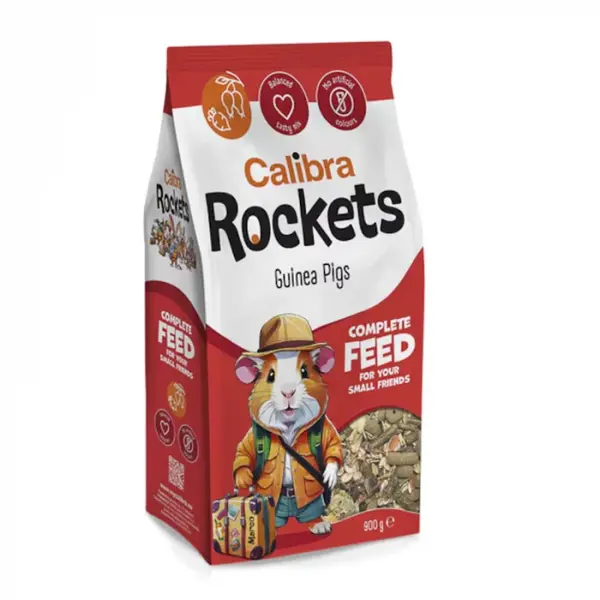 Hrana completa pentru porcusori de Guineea Calibra Rockets Mix Guinea Pigs 900 gr