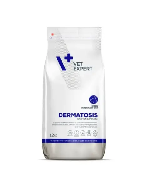 Hrana dietetica pentru caini Vetexpert 4T Dermatosis cu somon cartof 12 kg