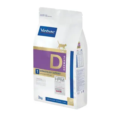 Hrana dietetica pentru pisici Virbac HPM Dermatology Support 3 kg