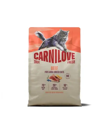 Hrană pisici mari CARNILOVE True Fresh Cat Beef Adult Large 2 kg cu vită