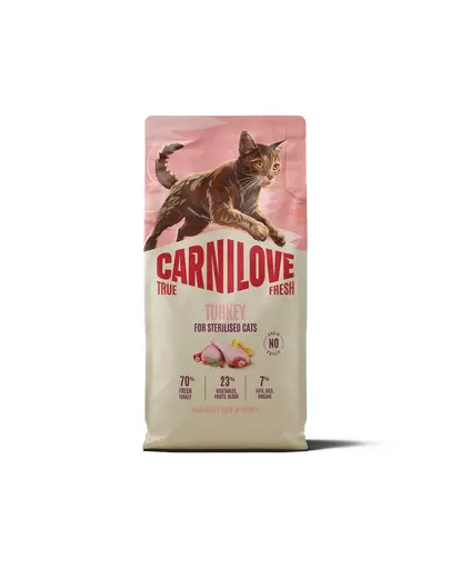 Hrană pisici sterilizate 6 kg CARNILOVE True Fresh Cat Turkey Sterilised, curcan