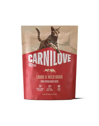 Hrană pisici sterilizate CARNILOVE Active 400 g cu miel și mistreț