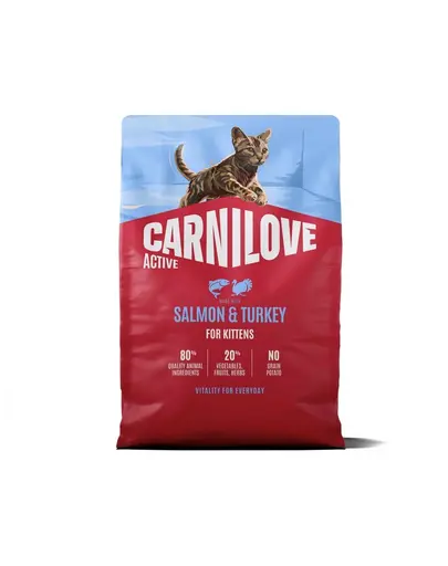 Hrană pisoi CARNILOVE Active cu somon și curcan 2 kg