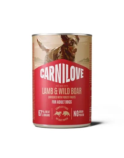 Hrană umedă câini CARNILOVE Dog Can 400 g miel și mistreț, pate