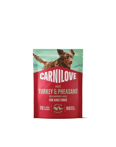 Hrană umedă CARNILOVE Pouch Paté Turkey & Pheasant pentru câini adulți 300 g curcan și fazan